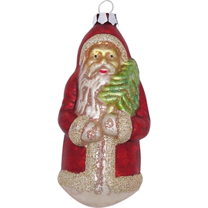 Santa red gold glitter ornament glass fra GreenGate - Tinashjem